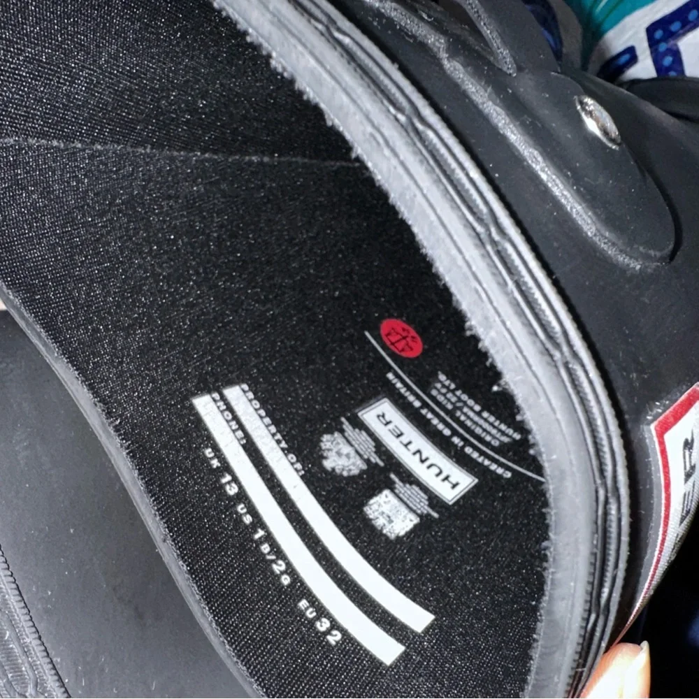 Hunter The Original Tall Rain Boots - Black - US 1B/2G// EU 32 //UK 13 - Picture 9 of 9